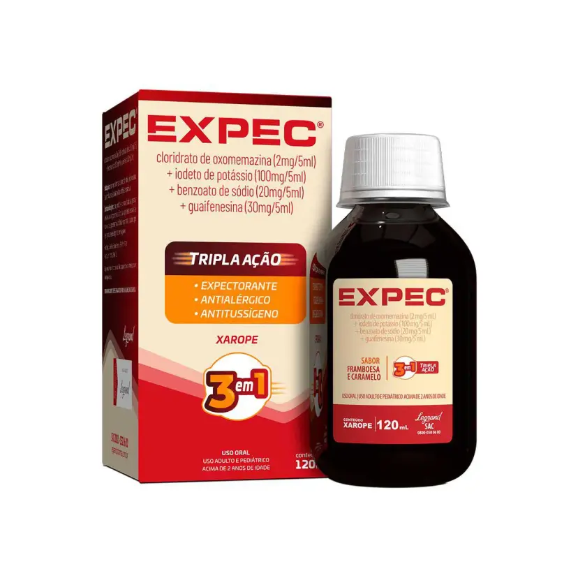 Expec Tripla Ação Oxomemazina 0,4mg/ml + Iodeto de Potássio 20mg/ml + Benzoato de Sódio